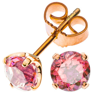 Ohrringe Rotgold 750 mit 2 TurmalinenTotal 1.04ct. 4-Griff
