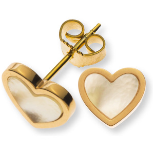 Ohrstecker Gelbgold 750 mit 2 Perlmuttherzen