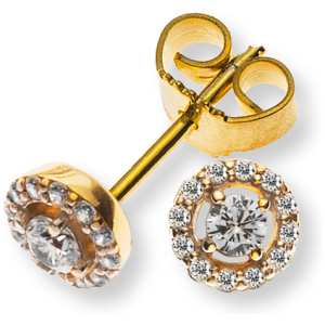 Ohrstecker Entourage Gelbgold 375 mit Zirkonias