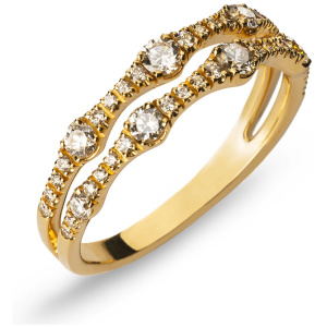 Ring Gelbgold 750 mit offener, zweireihiger Ringschiene