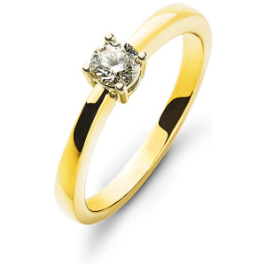Solitär Ring 4-Griff-Fassung Gelbgold 750 H SI 0.15 ct.