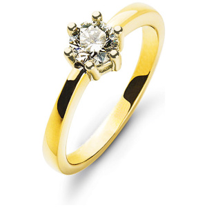 Solitär Ring 6-Griff-Fassung Gelbgold 750 H SI 0.33ct.