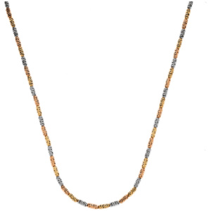 Collier Tubegeschliffen, Tricolor (Gelb-/Weiss-/Rotgold) 750, 45cm