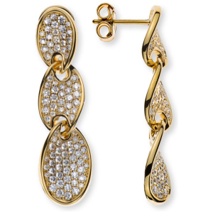 Ohrhänger Gelbgold 750 längliche ovale Form