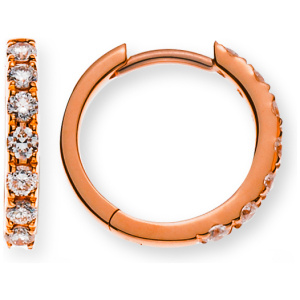 Kreolen mit Scharnier Rotgold 750, 14 Brill. H SI 0.25ct.