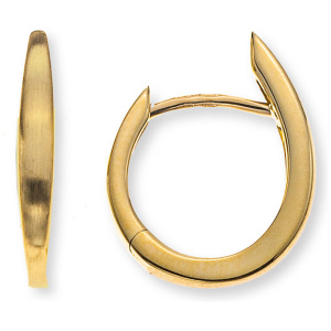 Kreolen Gelbgold 750 vorne matt hinten poliert, D: 13mm