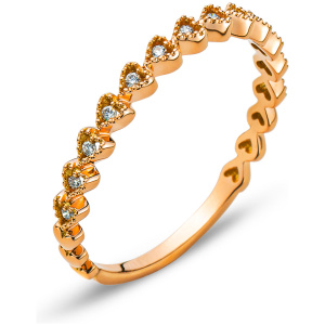 Ring Rotgold 750 mit 13 Brillanten H SI 0.06ct.